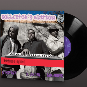 Official 12-inch Vinyl record art for The Lost Songs of a Digital Band by Collector's Edition. Features a partial view of the black vinyl disc and album cover art.